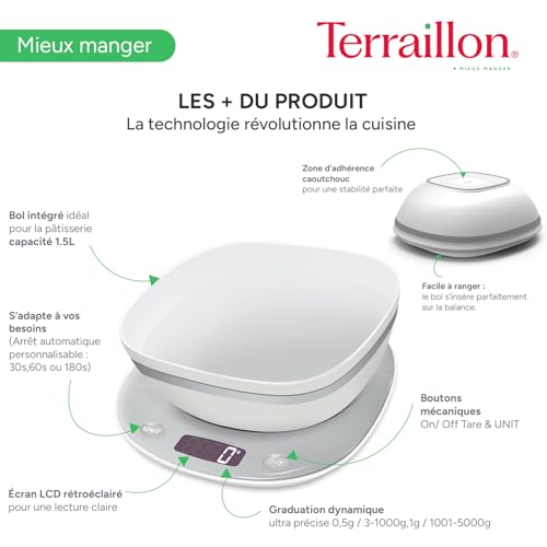 terraillon-macaron-glac-e-bol-balance-cuisine-inox-5-kg image 8