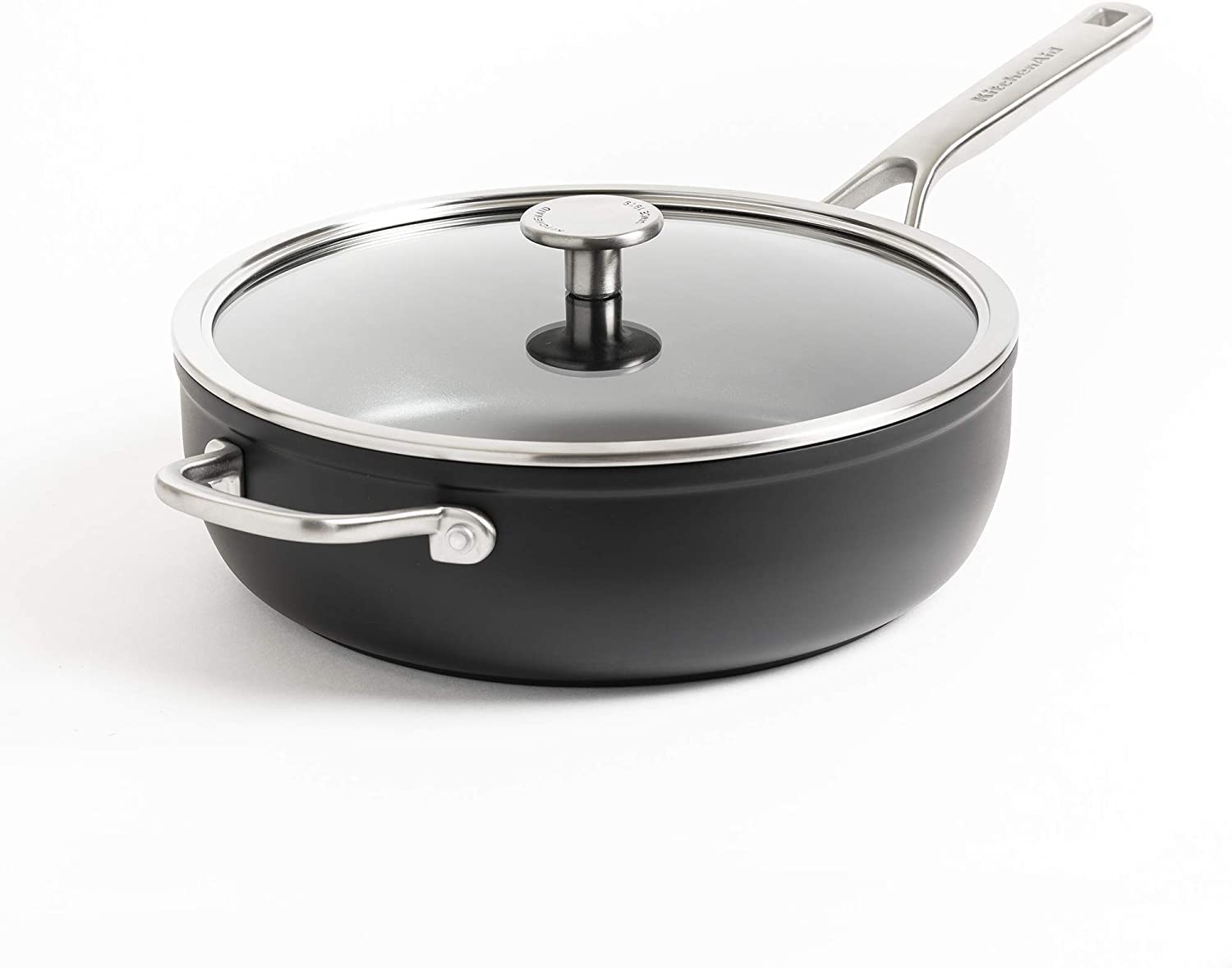 kitchenaid-forged-sauteuse-aluminium-28-cm-4-6-l-avec-couvercle-noire image 1
