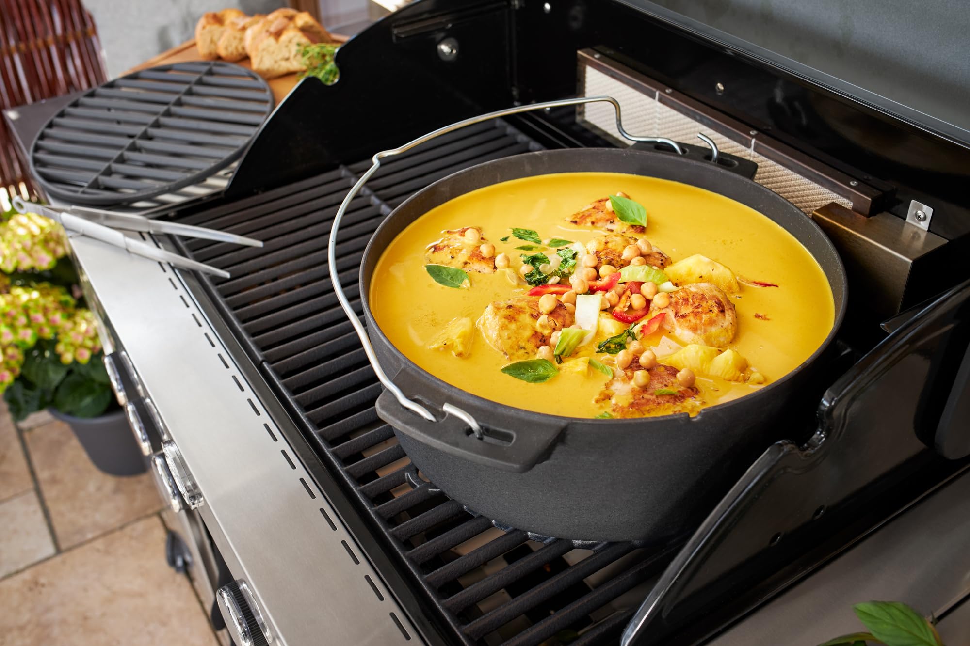 r-sle-vario-dutch-oven-cocotte-fonte-maill-e-5-5-l-noir-couvercle-po-le image 3