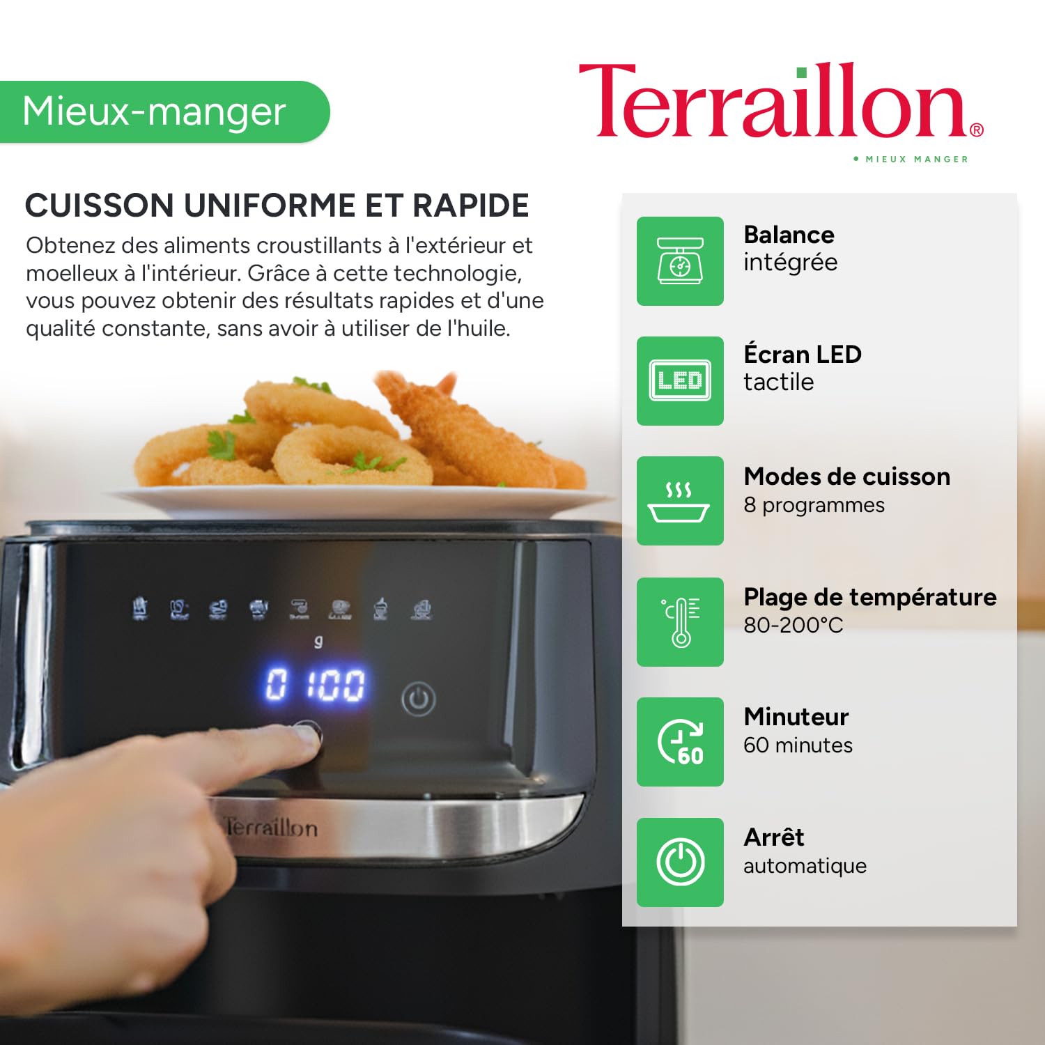 terraillon-cook-fry-smart-air-fryer-5-7l-1700w-avec-balance image 3