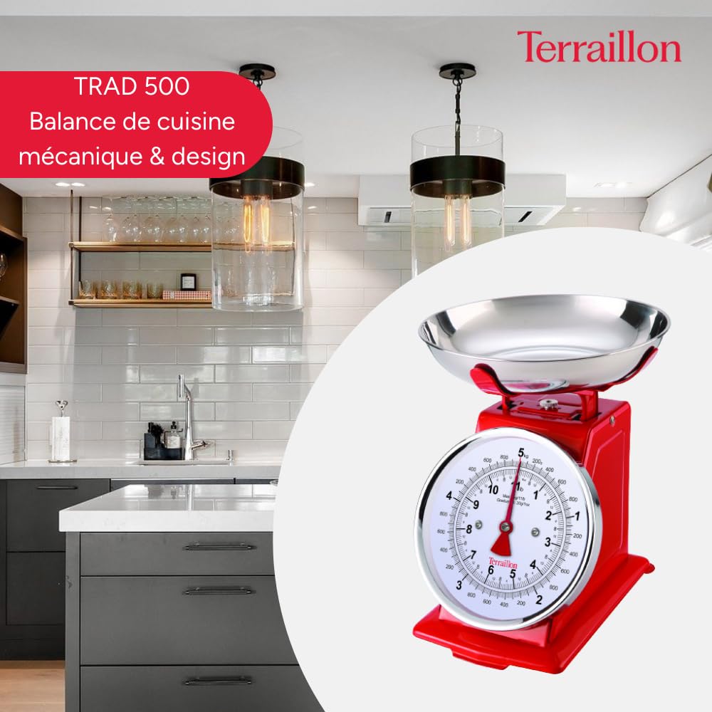 terraillon-trad-500-balance-de-cuisine-m-canique-vintage-bol-1l-inox-5kg image 4