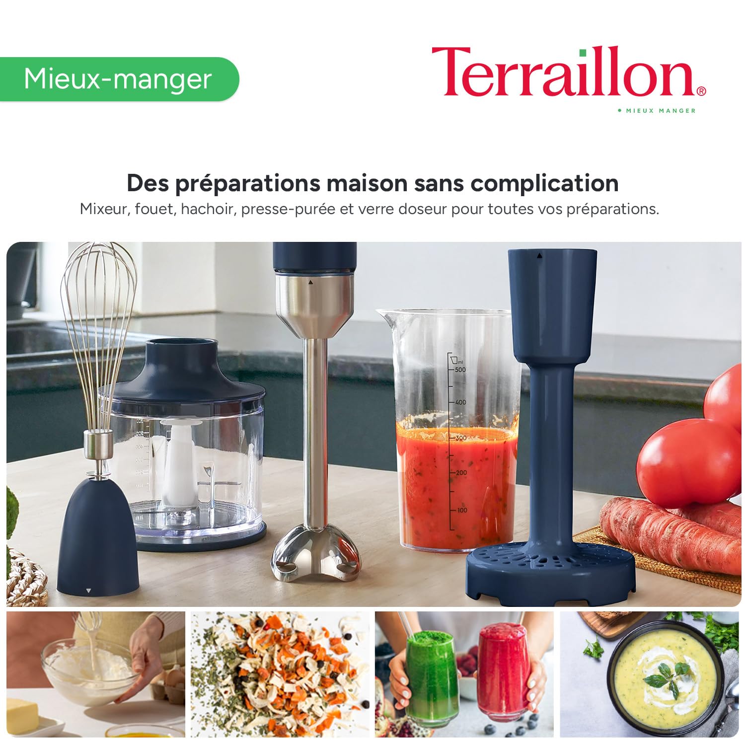 terraillon-new-moon-mixeur-plongeant-1000w-bleu-presse-pur-e-hachoir-600-ml image 4