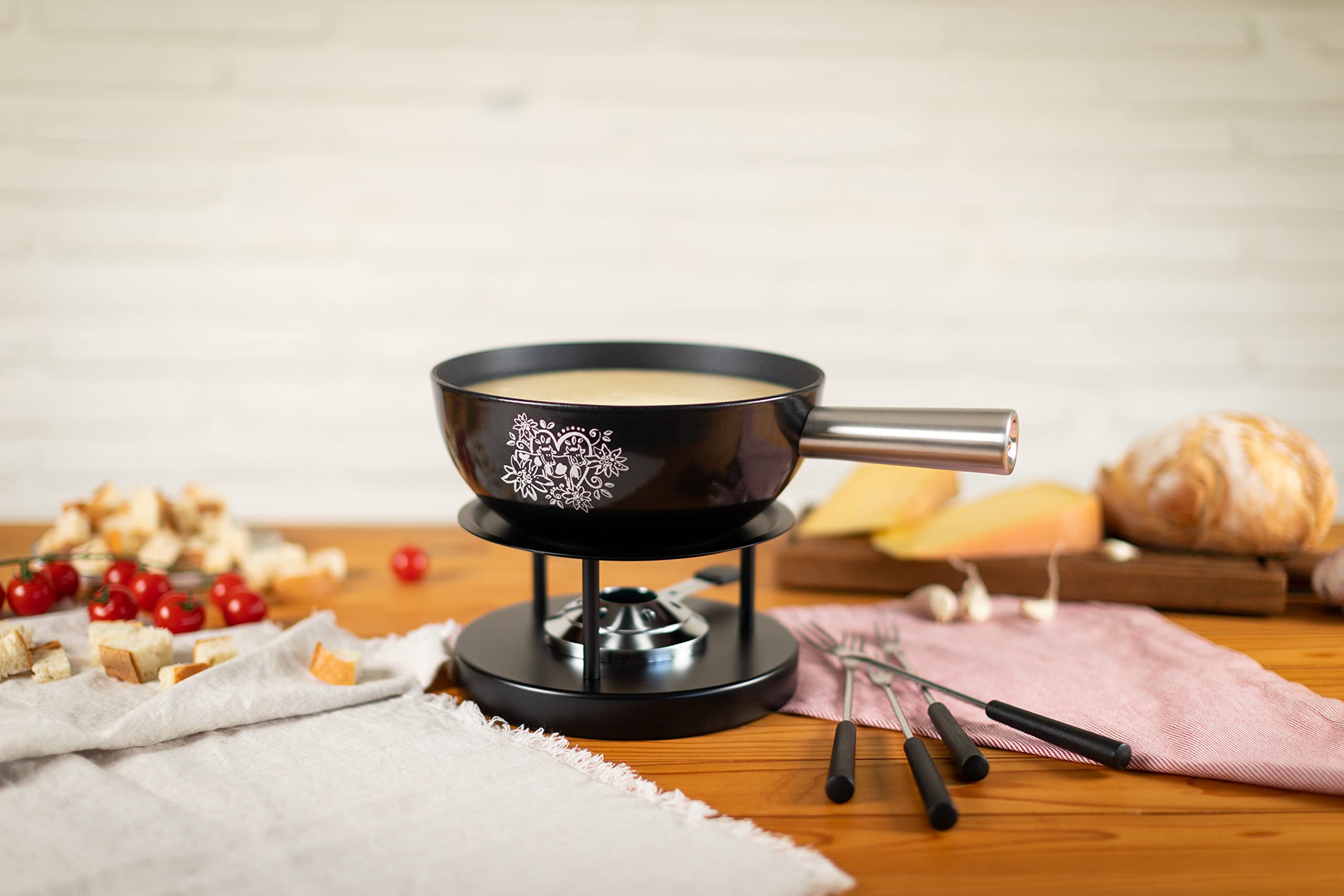 kuhn-rikon-amour-des-alpes-set-fondue-au-fromage-induction-22-cm-aluminium image 2