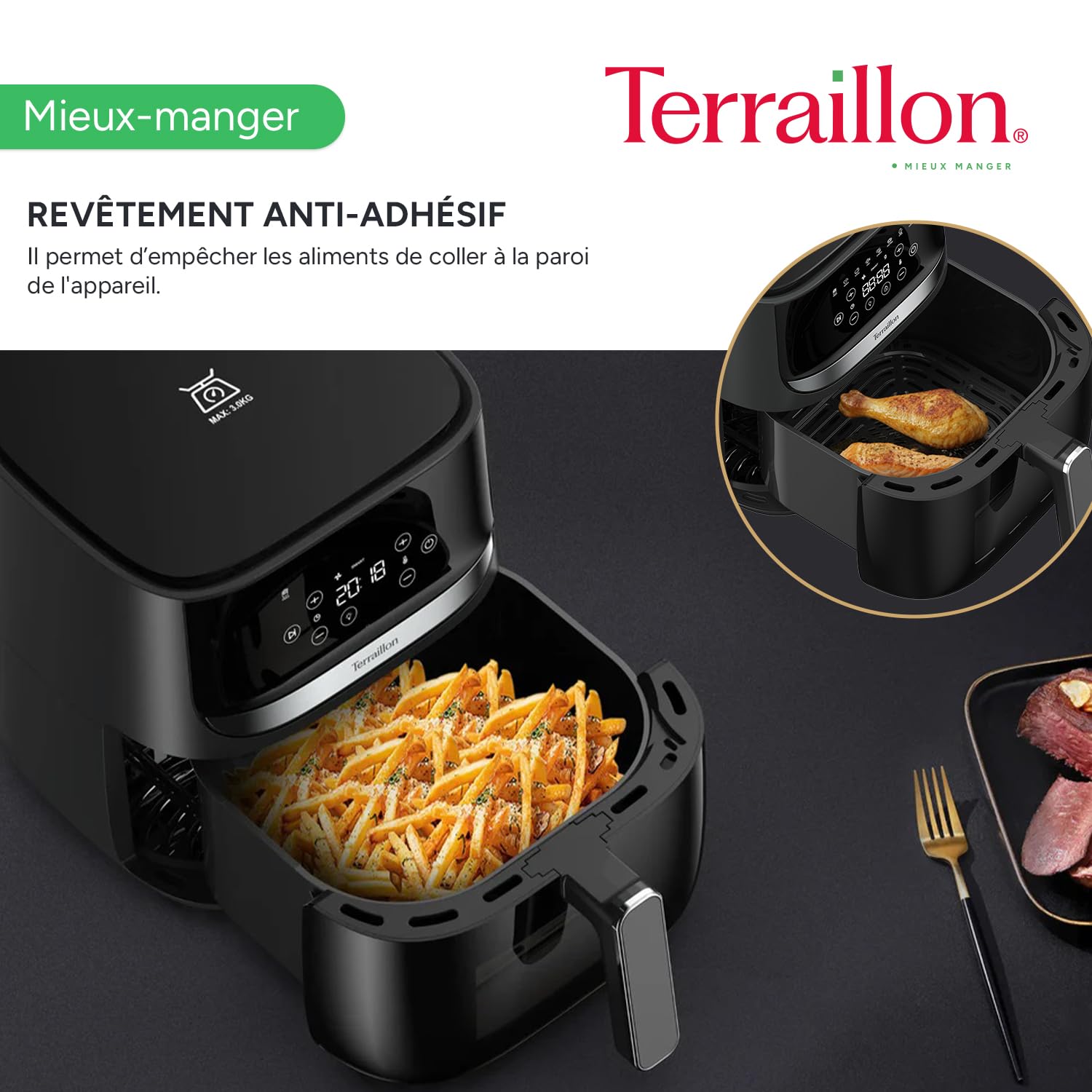 terraillon-cook-fry-smart-air-fryer-5-7l-1700w-avec-balance image 2