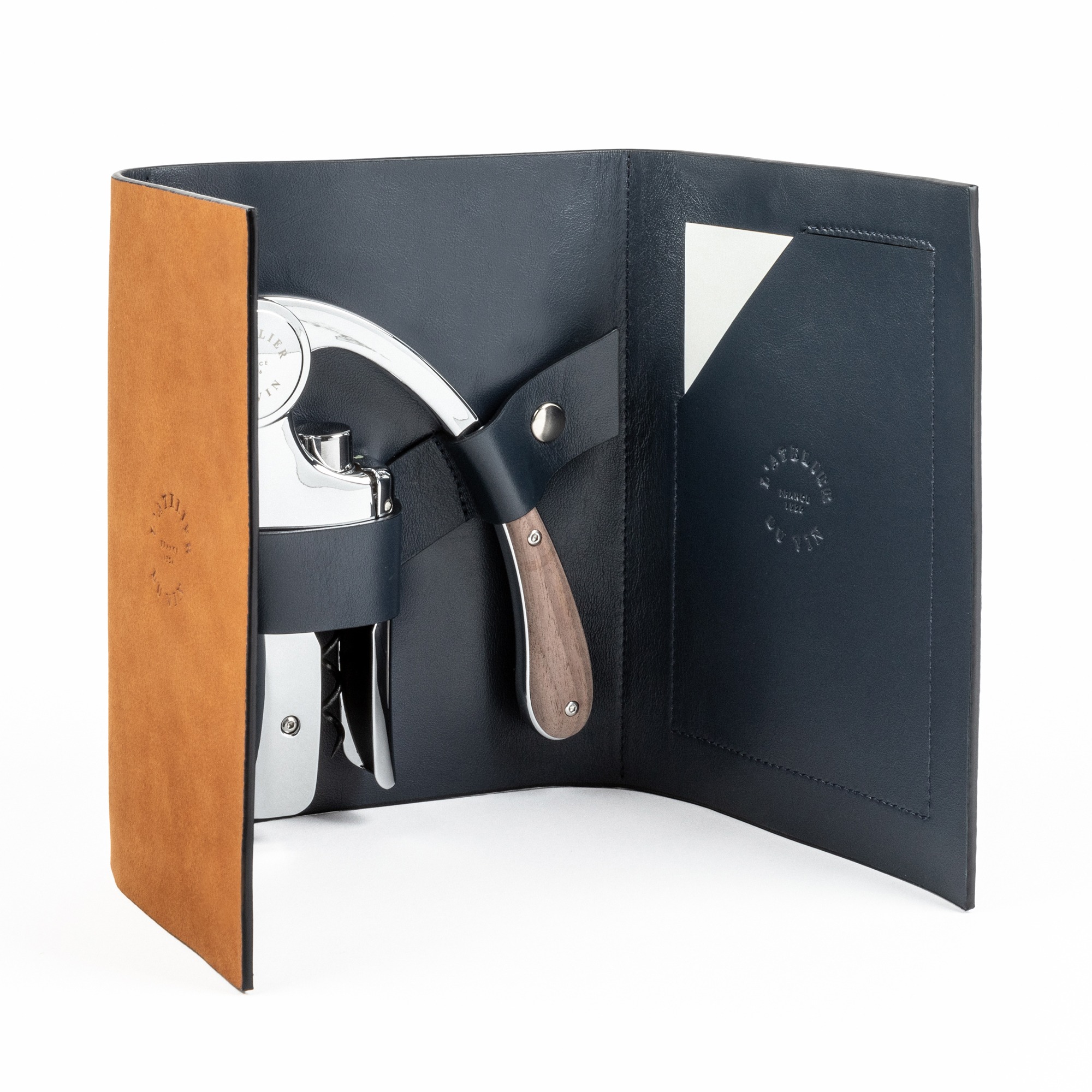 l-atelier-du-vin-oeno-motion-nomad-coffret-cuir-tire-bouchon-bois-et-chrome image 1