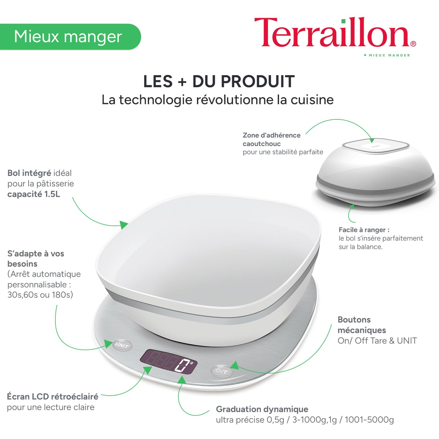 terraillon-macaron-glac-e-bol-balance-cuisine-inox-5-kg image 2