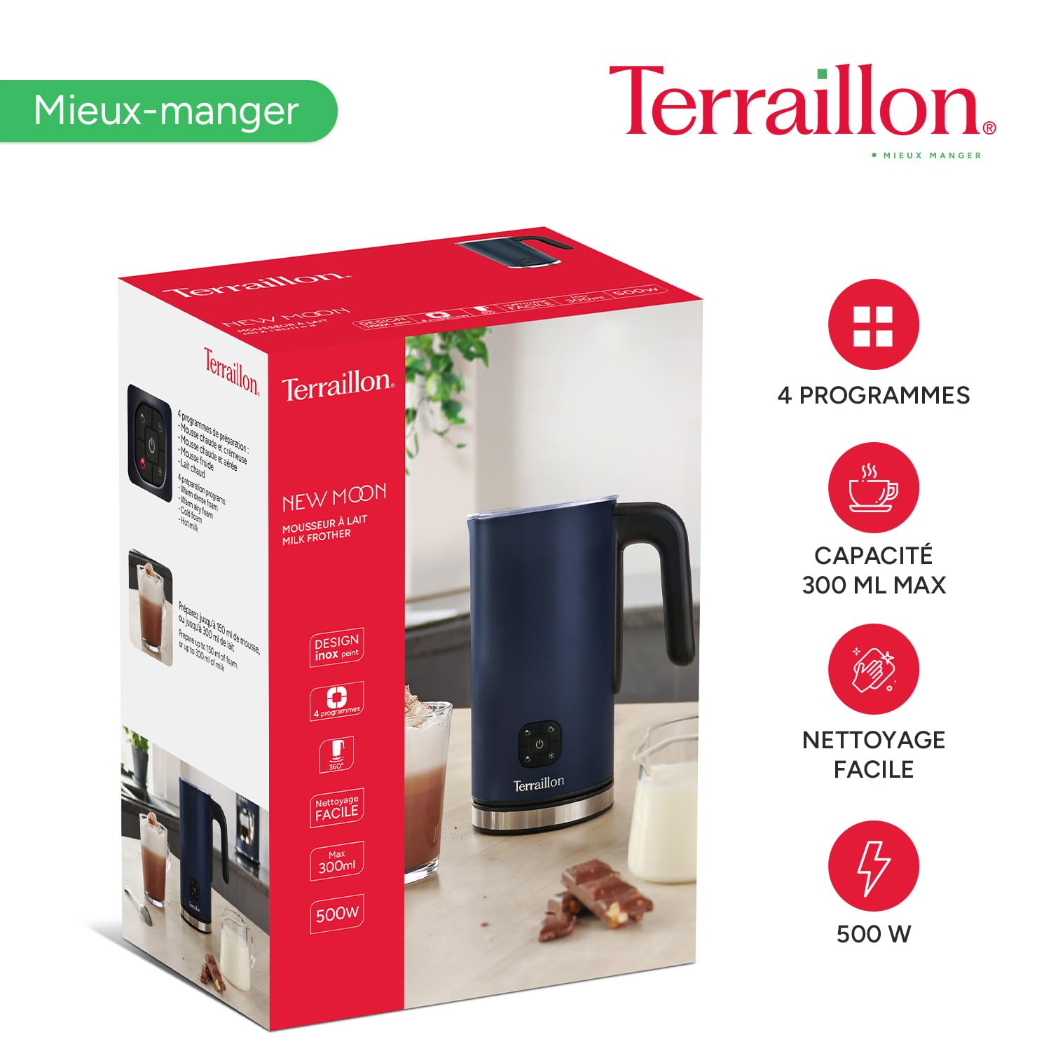 terraillon-new-moon-mousseur-lait-lectrique-300-ml-inox-bleu image 6