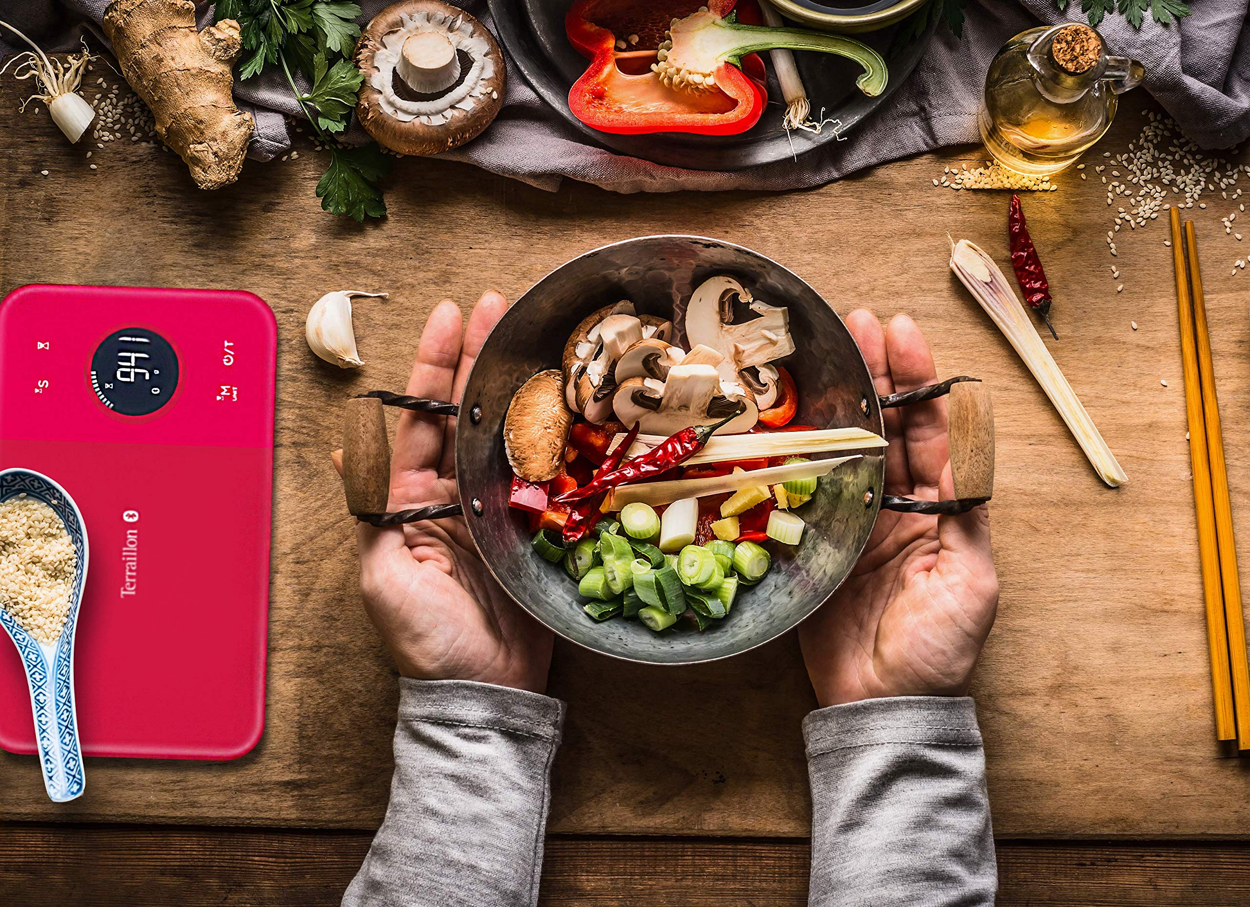 terraillon-nutritab-balance-cuisine-connect-e-bluetooth-rouge-5-kg image 2