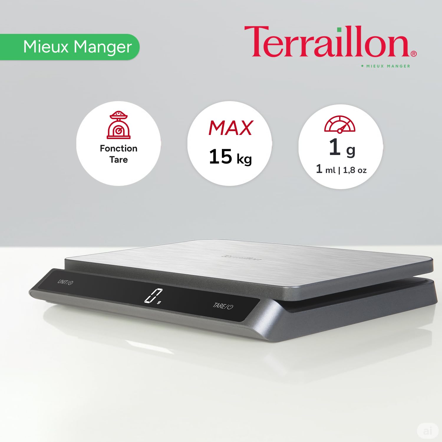 terraillon-pro-usb15-balance-de-cuisine-professionnelle-15-kg-inox-usb-c image 3