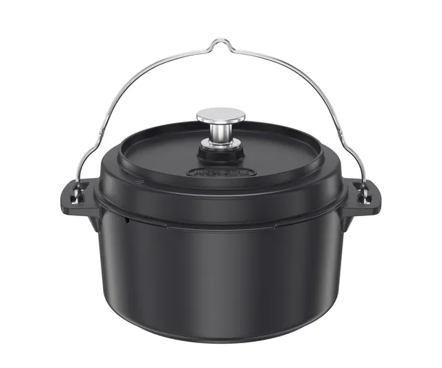 r-sle-vario-dutch-oven-cocotte-fonte-maill-e-5-5-l-noir-couvercle-po-le image 1