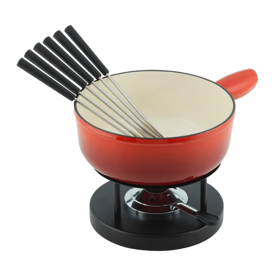 kuhn-rikon-set-fondue-fromage-fonte-24-cm-rouge-6-personnes image 1