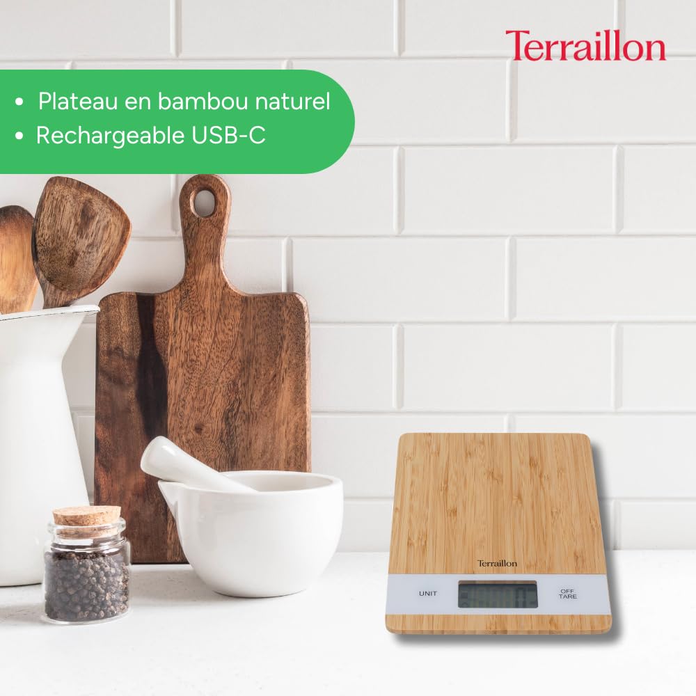 terraillon-bamboo-usb-c-balance-cuisine-bambou-3-kg image 3