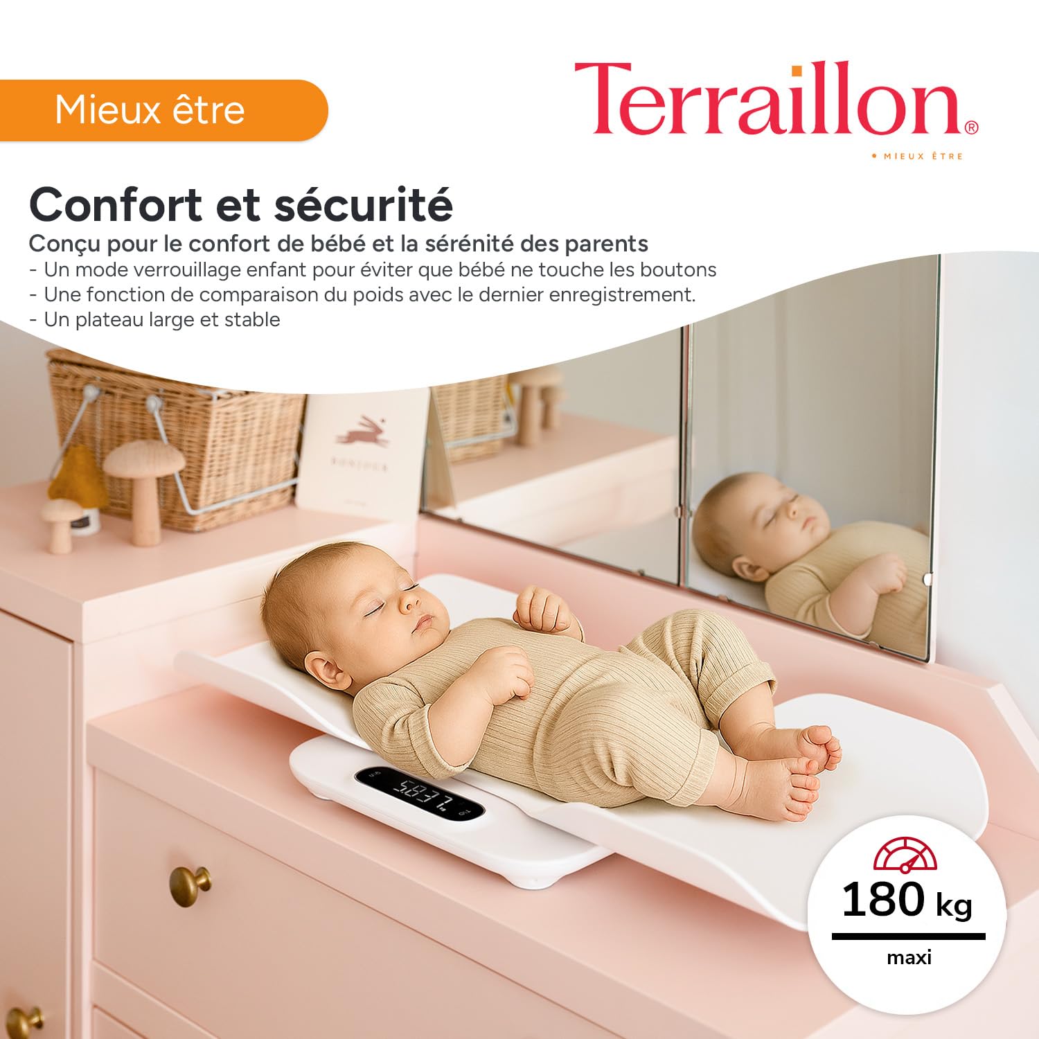 terraillon-baby-fit-p-se-b-b-lectronique-2-en-1-avec-nacelle-d-tachable-blanc image 4