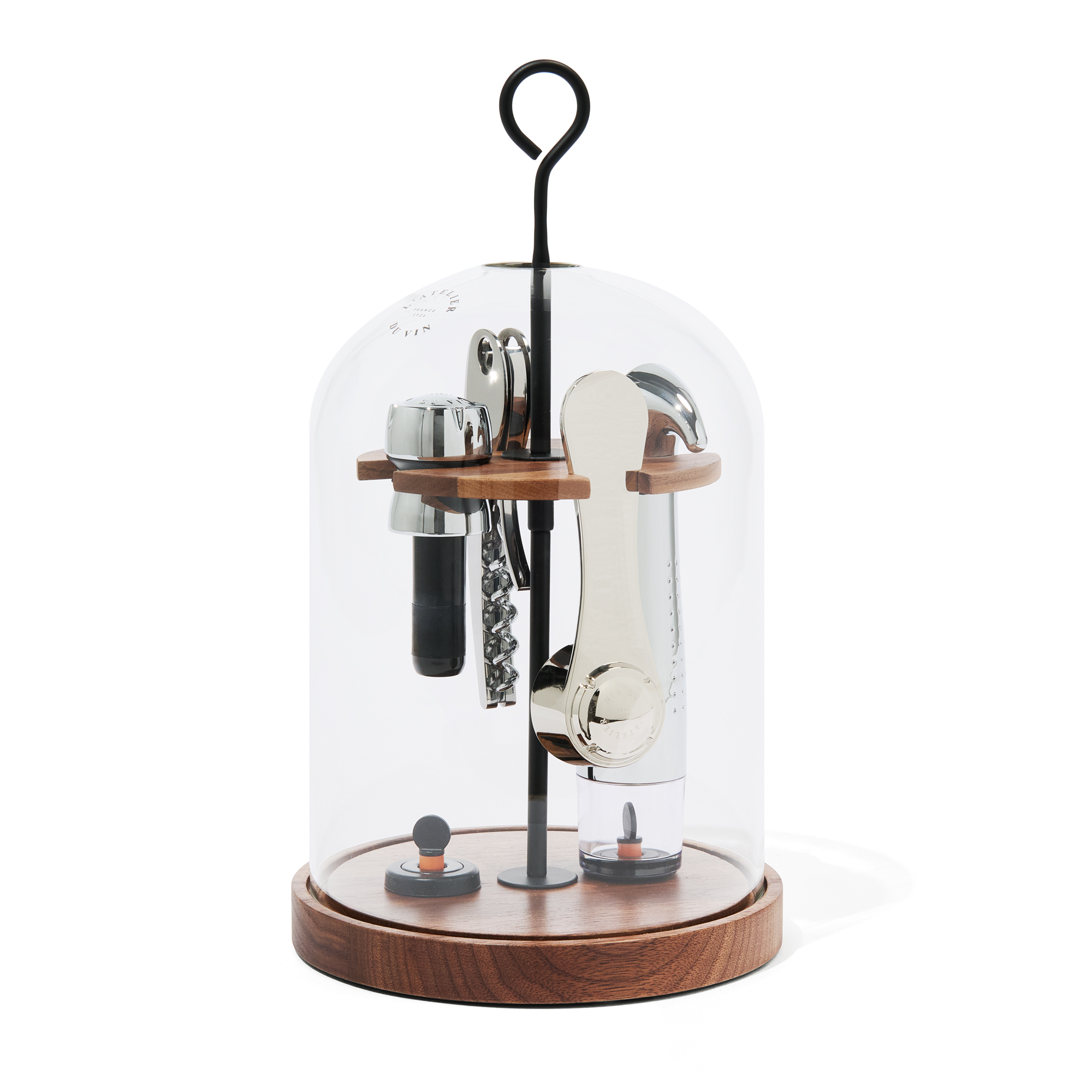 l-atelier-du-vin-le-globe-coffret-outils-du-vin-sous-cloche-nomade image 1