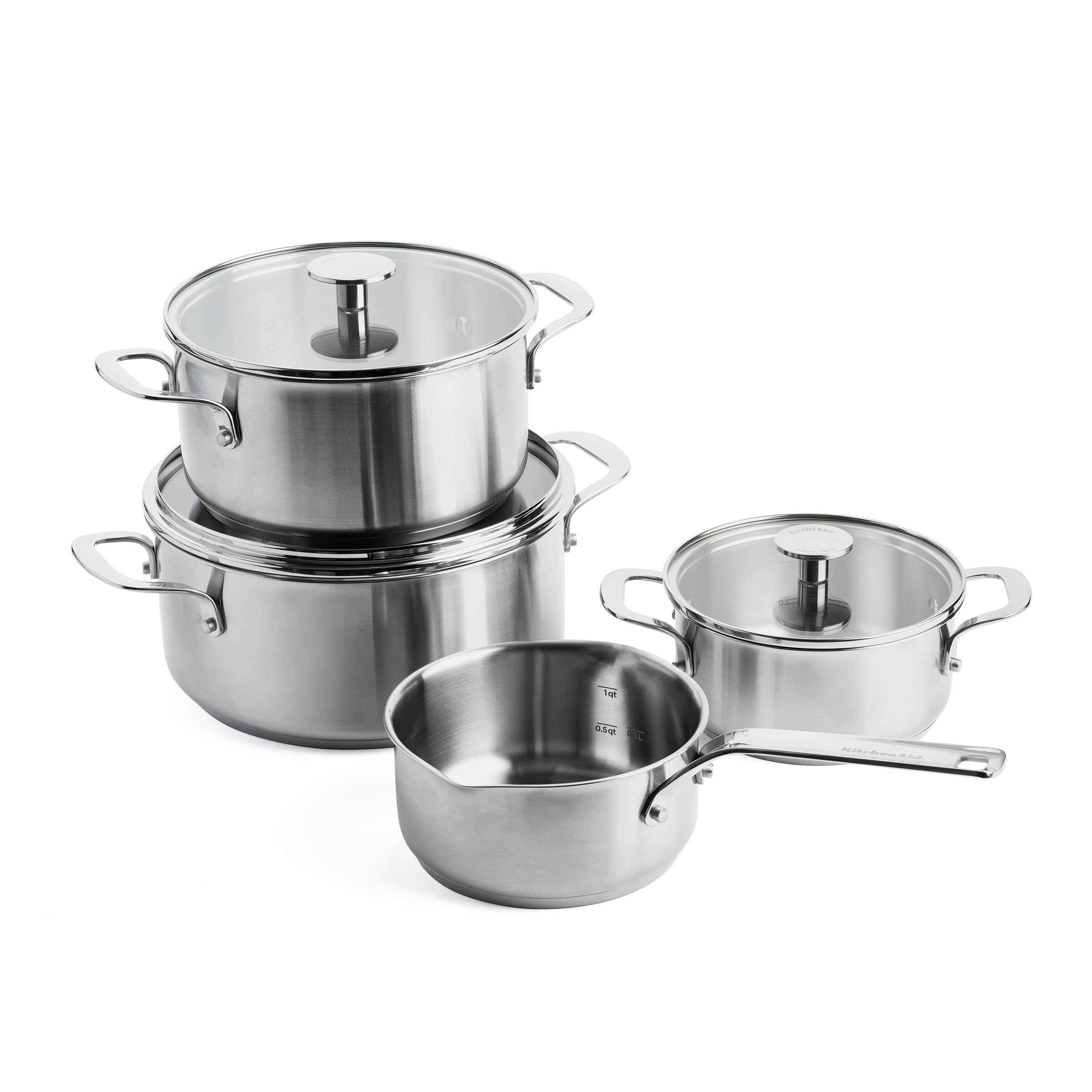 kitchenaid-stainless-steel-batterie-de-cuisine-7-pi-ces-inox-antiadh-sive-argent image 1