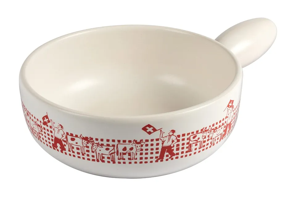 kuhn-rikon-caquelon-fondue-fromage-induction-23-cm-blanc-rouge-drapeaux image 1