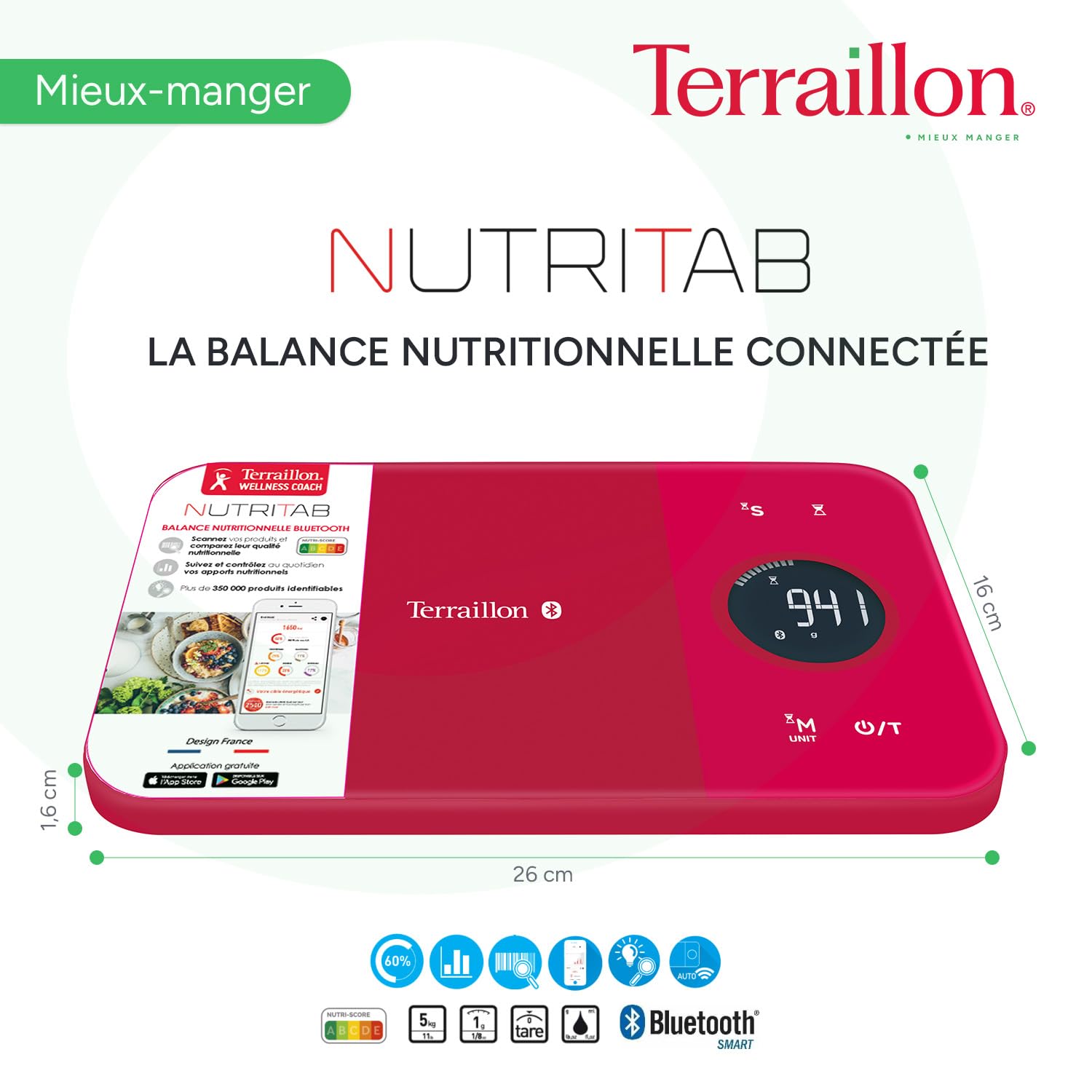 terraillon-nutritab-balance-cuisine-connect-e-bluetooth-rouge-5-kg image 8