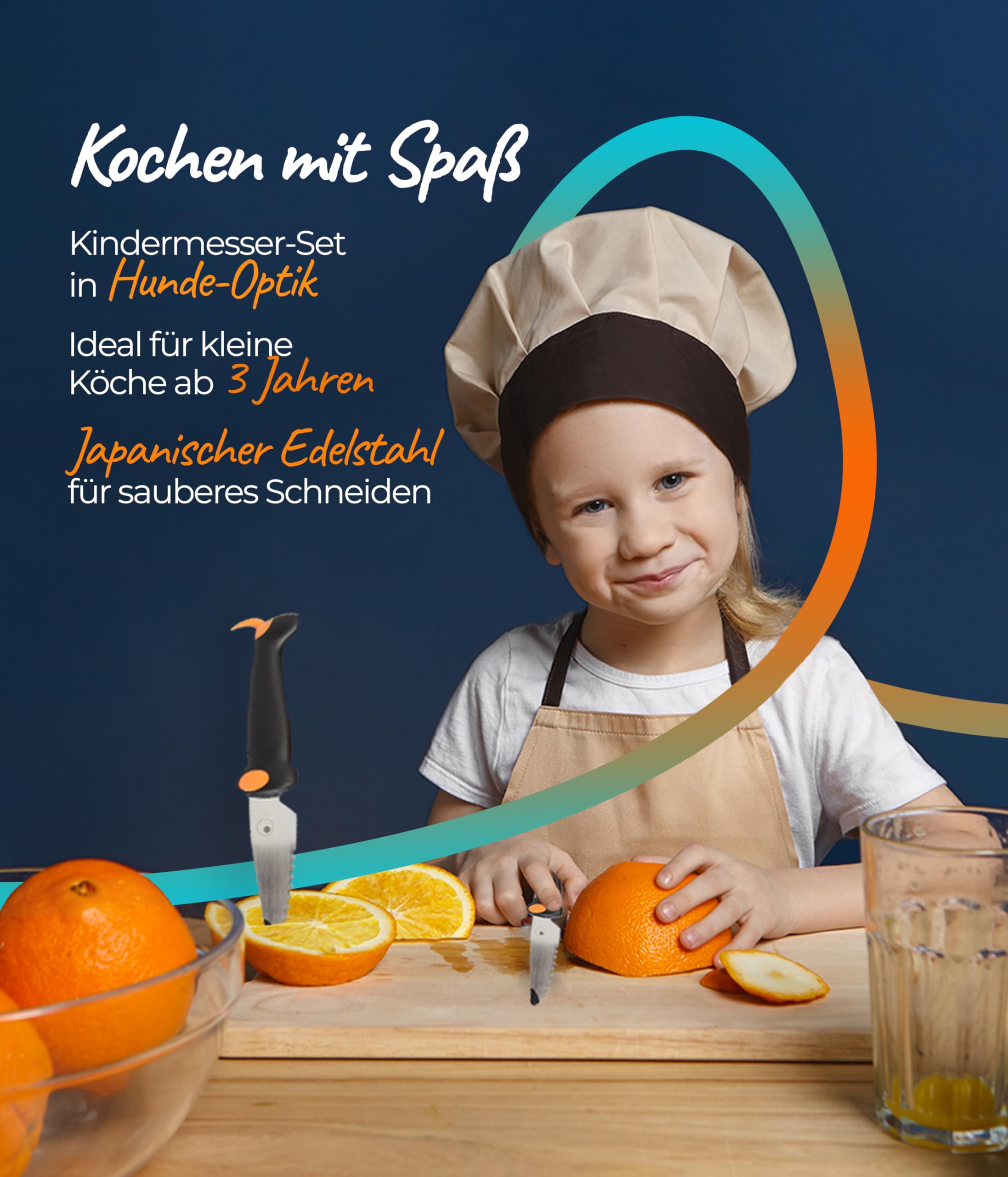 kuhn-rikon-kinderkitchen-set-2-couteaux-chien-enfant-noir-et-orange image 3