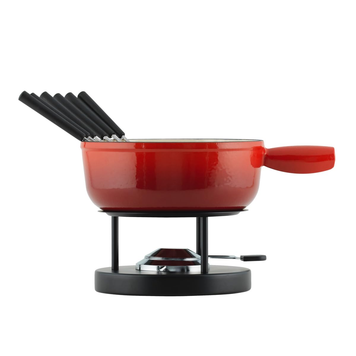 kuhn-rikon-set-fondue-fromage-fonte-24-cm-rouge-6-personnes image 6