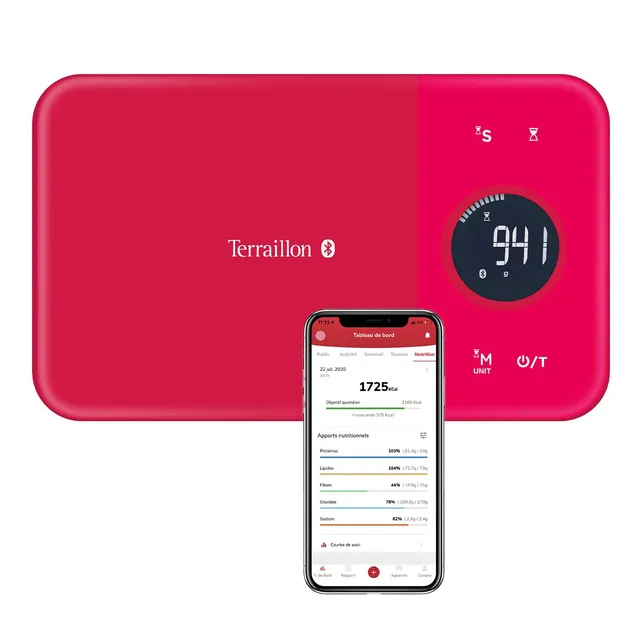 terraillon-nutritab-balance-cuisine-connect-e-bluetooth-rouge-5-kg image 1