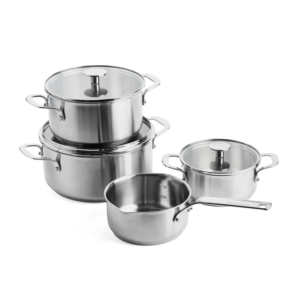 kitchenaid-stainless-steel-batterie-de-cuisine-7-pi-ces-inox-antiadh-sive-argent image 1