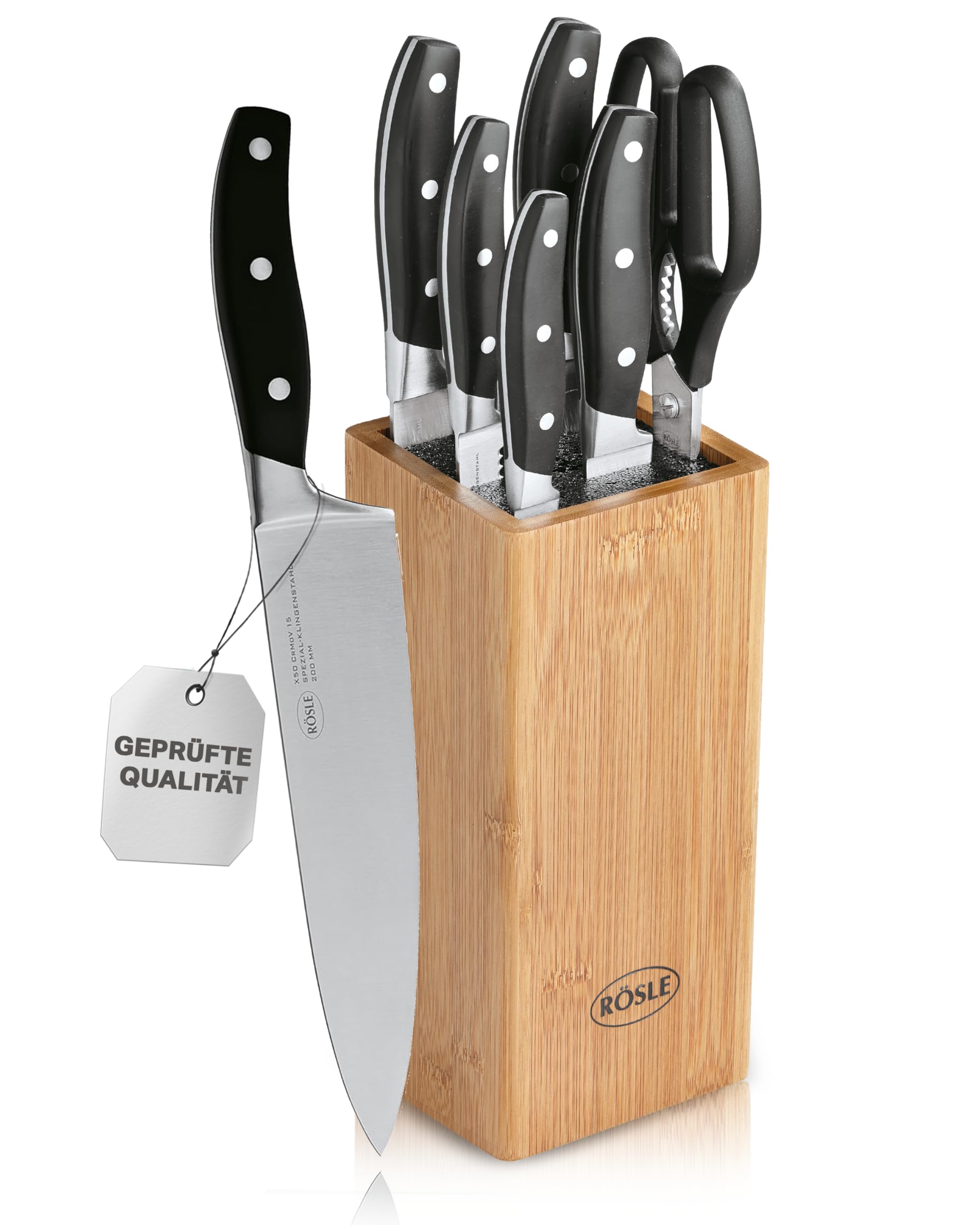 r-sle-cuisine-bloc-bambou-brosse-7-pi-ces-avec-5-couteaux-et-ciseaux image 1