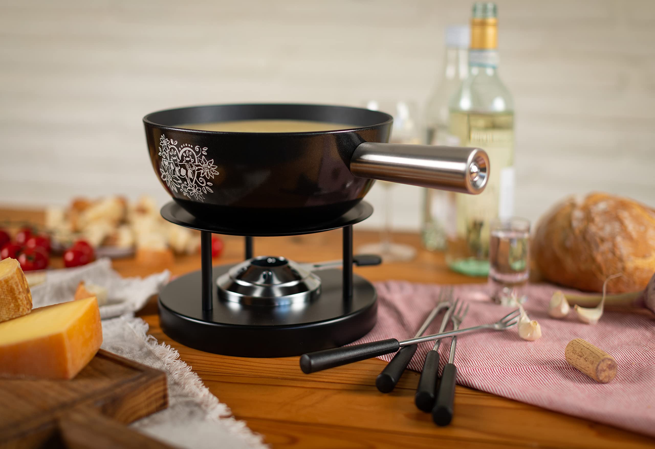 kuhn-rikon-amour-des-alpes-set-fondue-au-fromage-induction-22-cm-aluminium image 4
